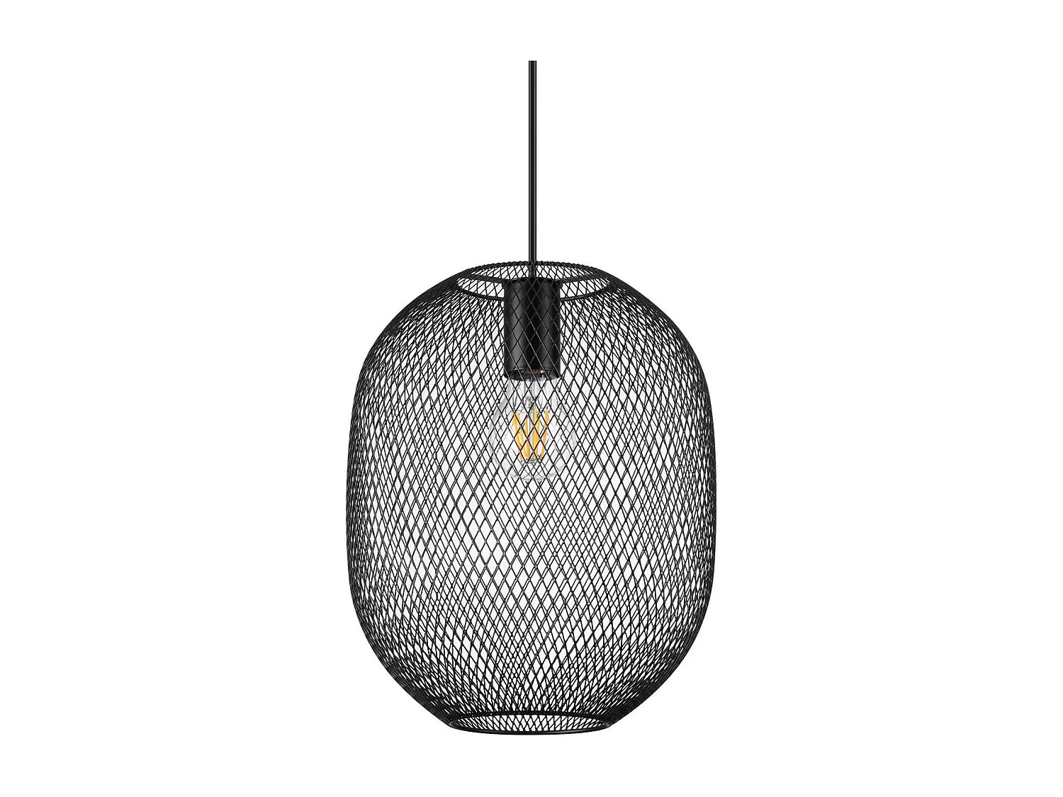 Ideal Lux NET Lámpara de techo colgante con estructura de alambre de 24 cm, color negro