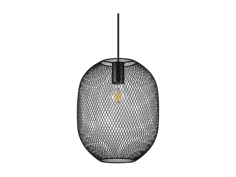 Ideal Lux NET Lámpara de techo colgante con estructura de alambre de 24 cm, color negro