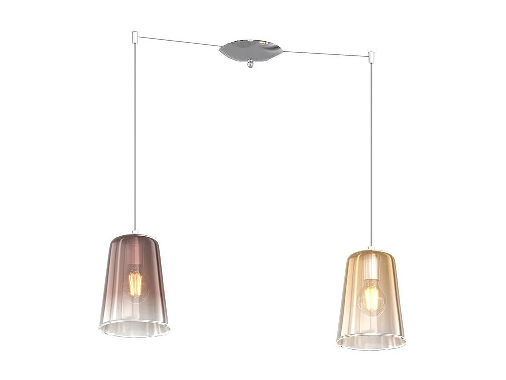 Sospensione Cromo Spostabile 2 Luci (1 Am + 1 Ra)