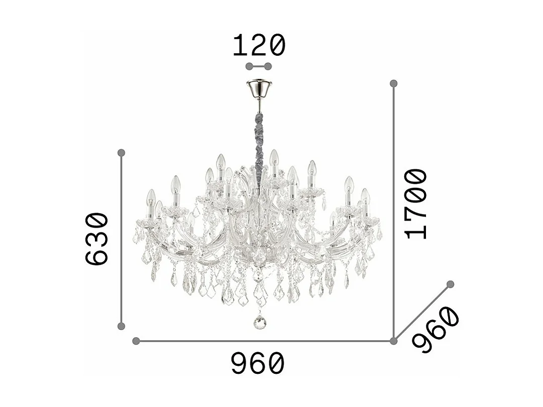 Ideal Lux Napoleon Luminaire suspendu doré