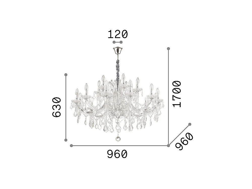 Ideal Lux Napoleon Luminaire suspendu doré