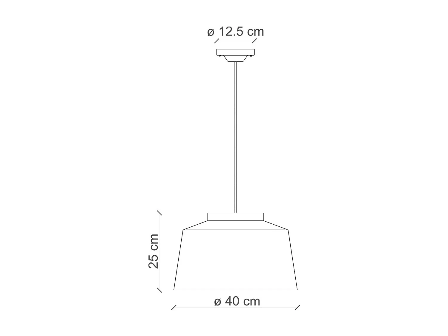 Lampadario Vintage 50'S Ferro E Ceramica Smaltato Nero 1 Luce E27 40Cm