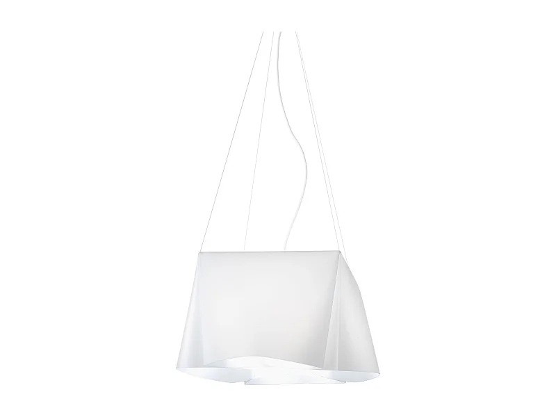 Lampadario Moderno Wanda Polilux ® Bianco E Metallo Cromo 3 Luci E27