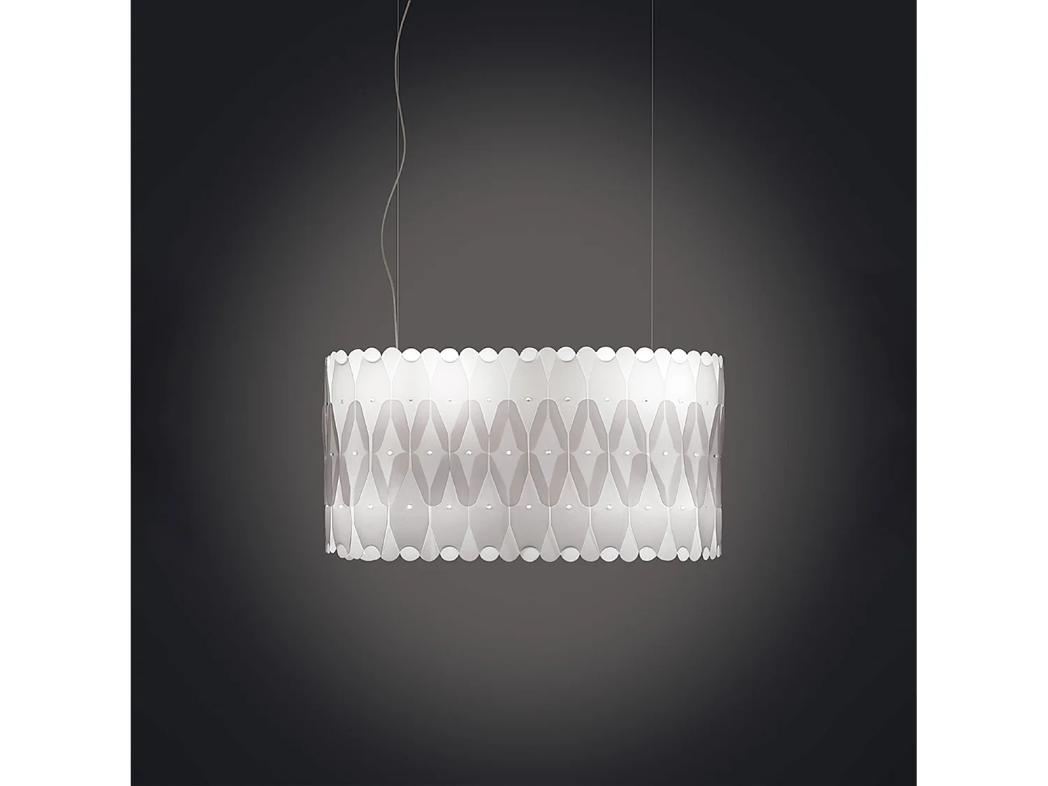 Lampadario Moderno Ovale Amanda Polilux ® Bianco E Metallo Cromo 3 Luci E27