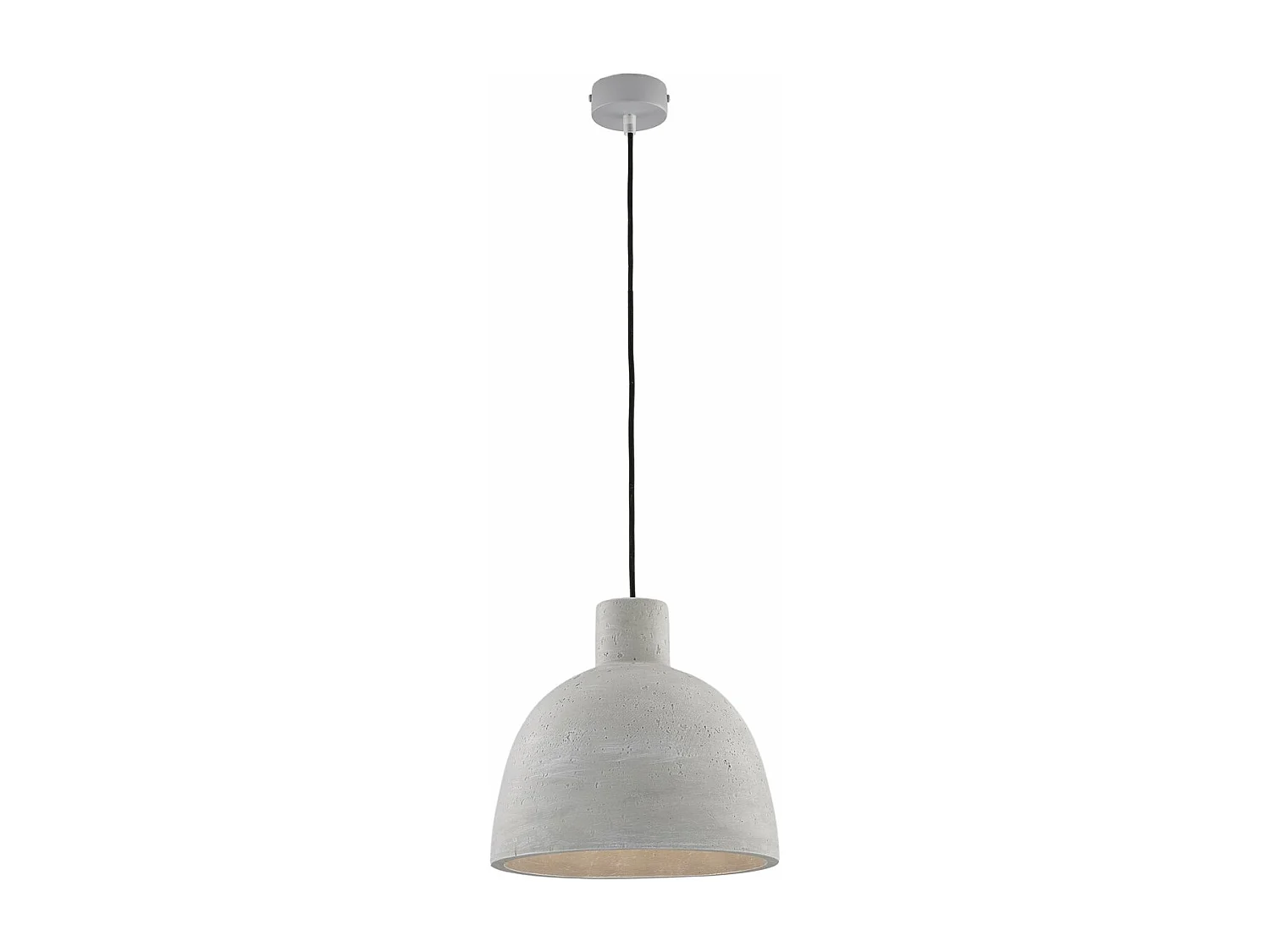 Suspension Portland fer gris, diffuseur béton d.20 cm, câble orientable, 1 lumière, parfait pour ambiance brute