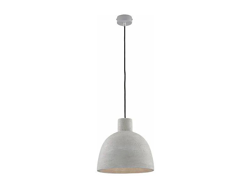 Suspension Portland fer gris, diffuseur béton d.20 cm, câble orientable, 1 lumière, parfait pour ambiance brute