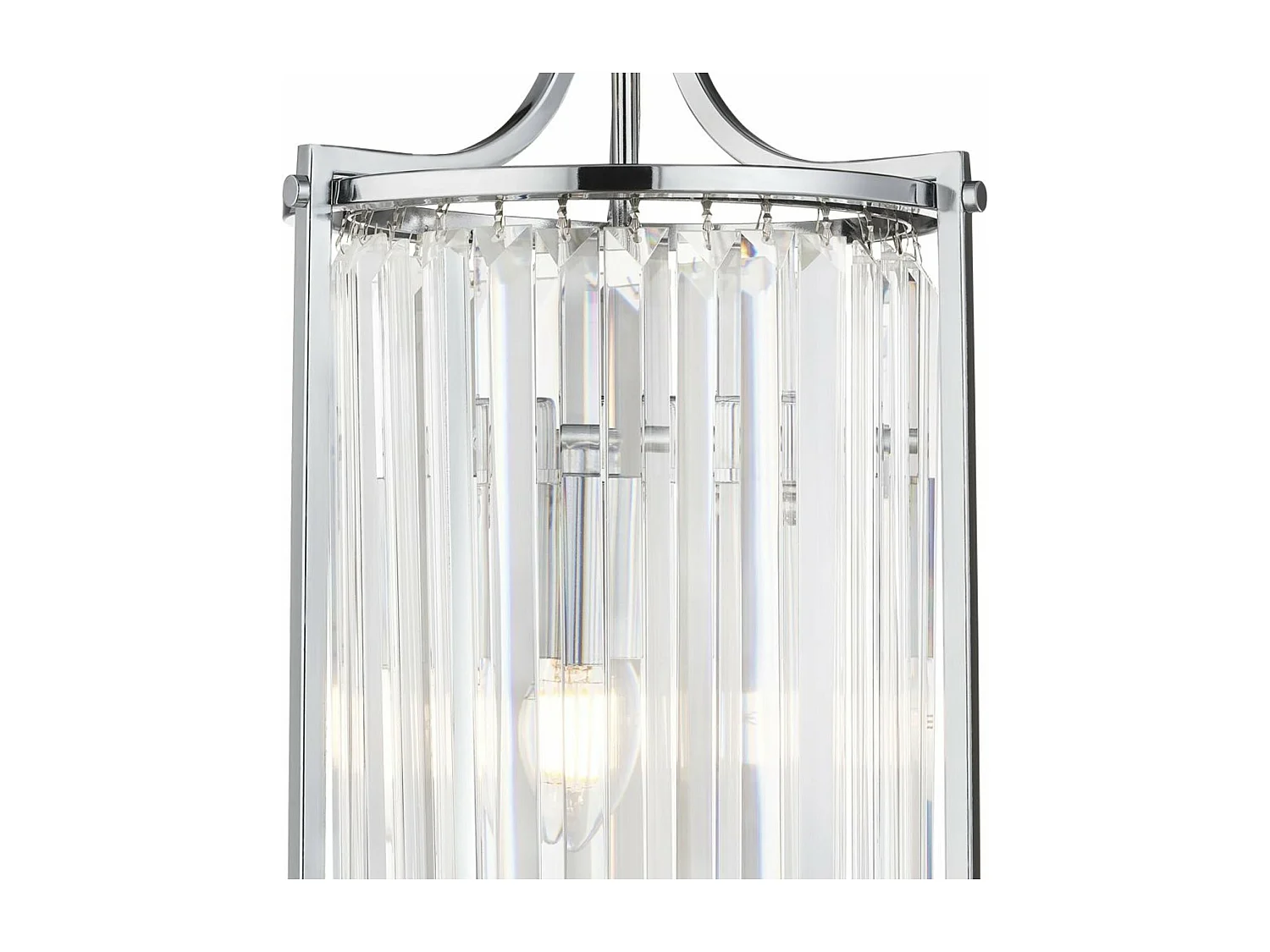 Lampadario Contemporaneo Victoria Acciaio Cromo Vetro 2 Luci E14