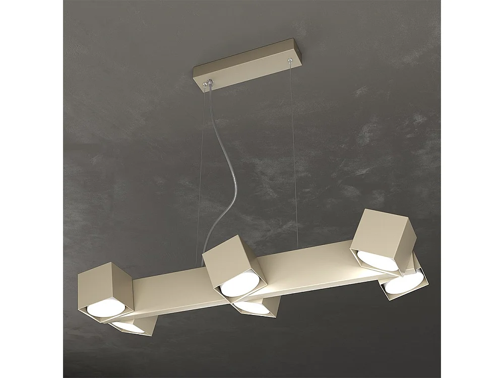 Rotation Sospensione 6 Luci Sabbia