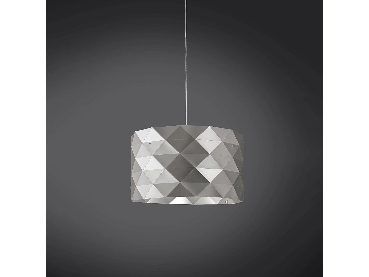 Sospensione Moderna Prisma Polilux ® Argento E Metallo Cromo 1 Luce E27 D40Cm