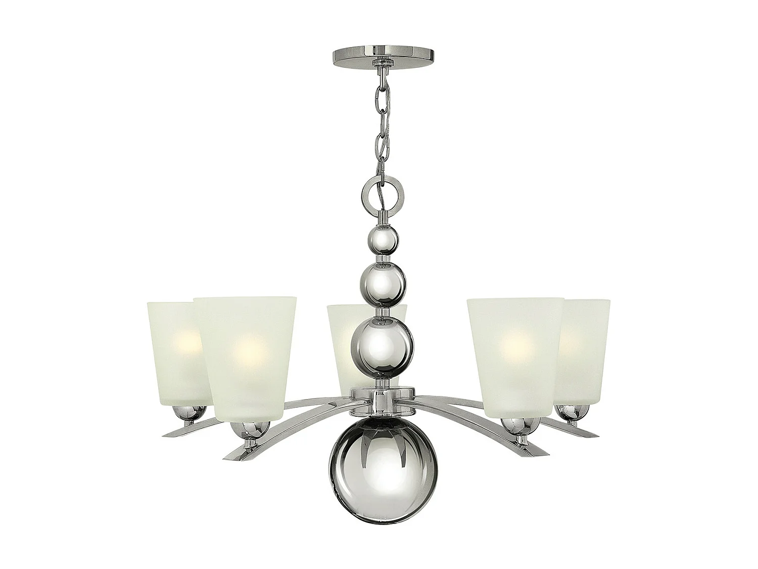 Elstead Zelda - Lampadario a 5 luci multibraccio finitura nichel lucido, attacco E27