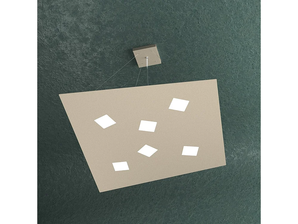 Sospensione Moderna Note Metallo Sabbia 6 Luci Gx53