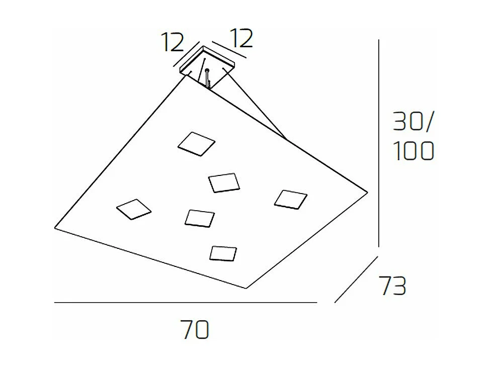 Sospensione Moderna Note Metallo Sabbia 6 Luci Gx53
