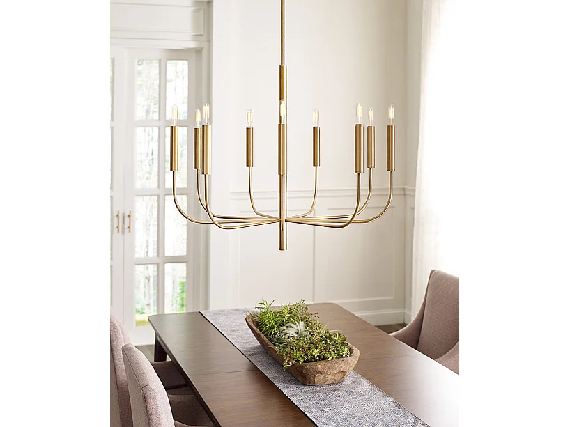 Lustre à 9 ampoules Elstead Brianna, laiton bruni, E14