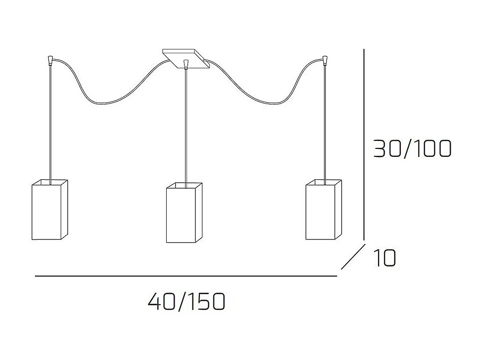 Crazy Sospensione 3 Luci Spostabili