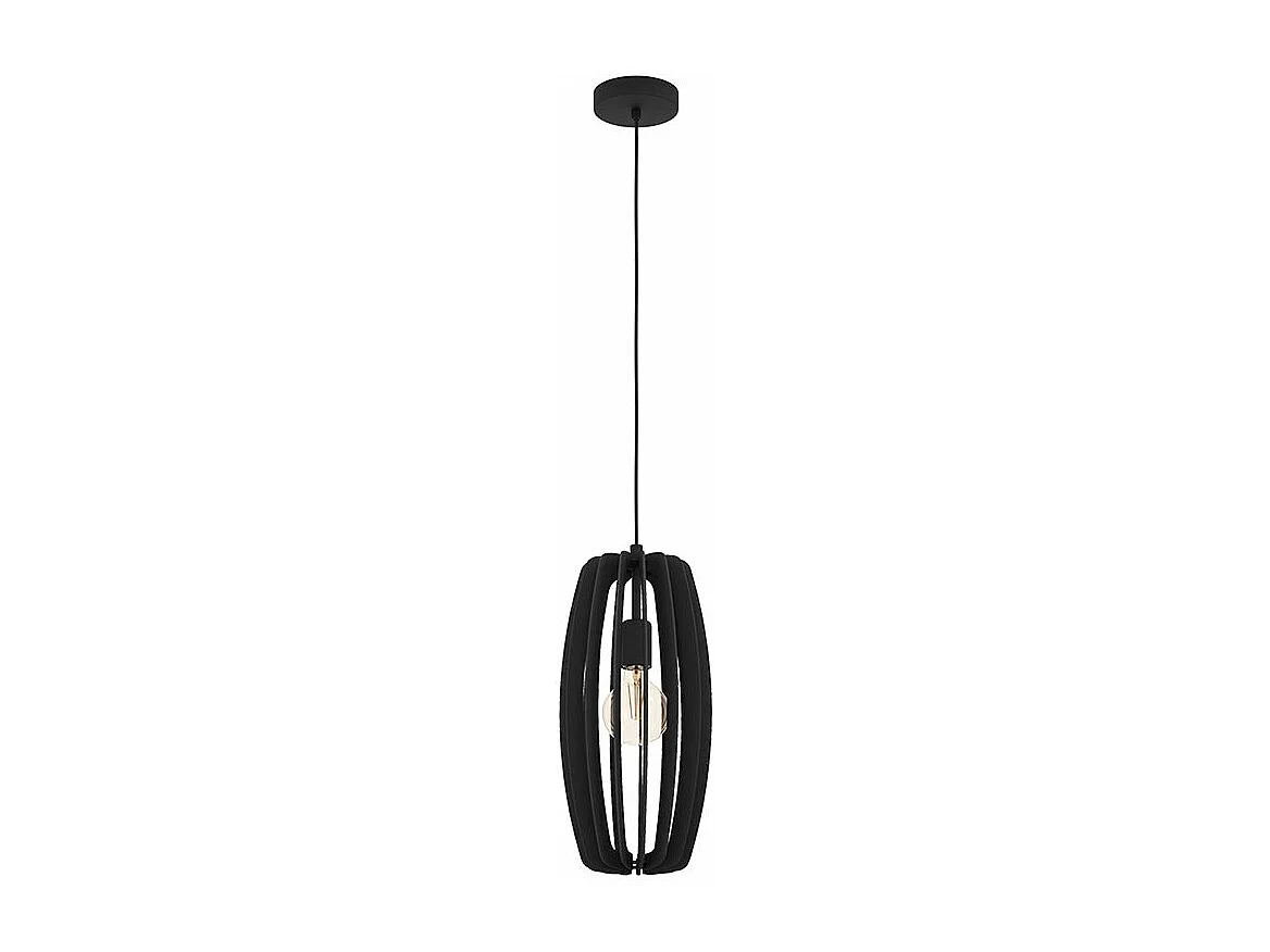 Lampadario Industrial Bajazzara 1 Luce Acciaio Nero Diffusore Nero