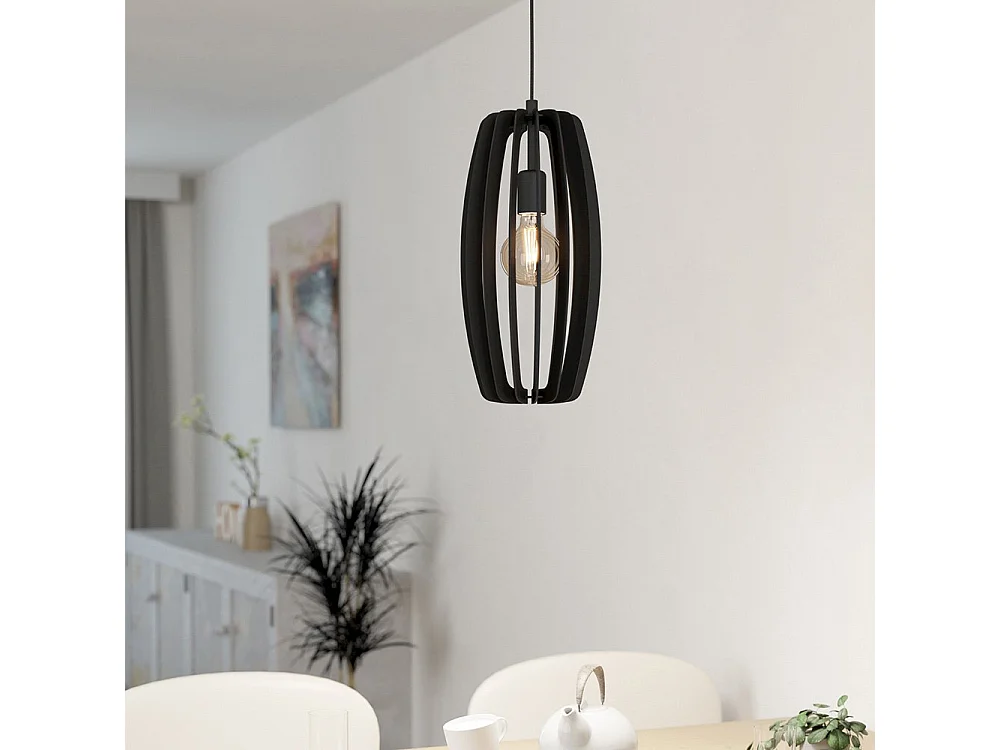 Lampadario Industrial Bajazzara 1 Luce Acciaio Nero Diffusore Nero