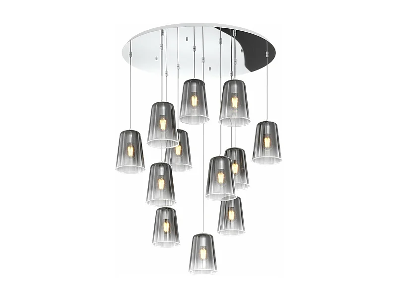 Sospensione Cromo Tonda 12 Luci Cromo