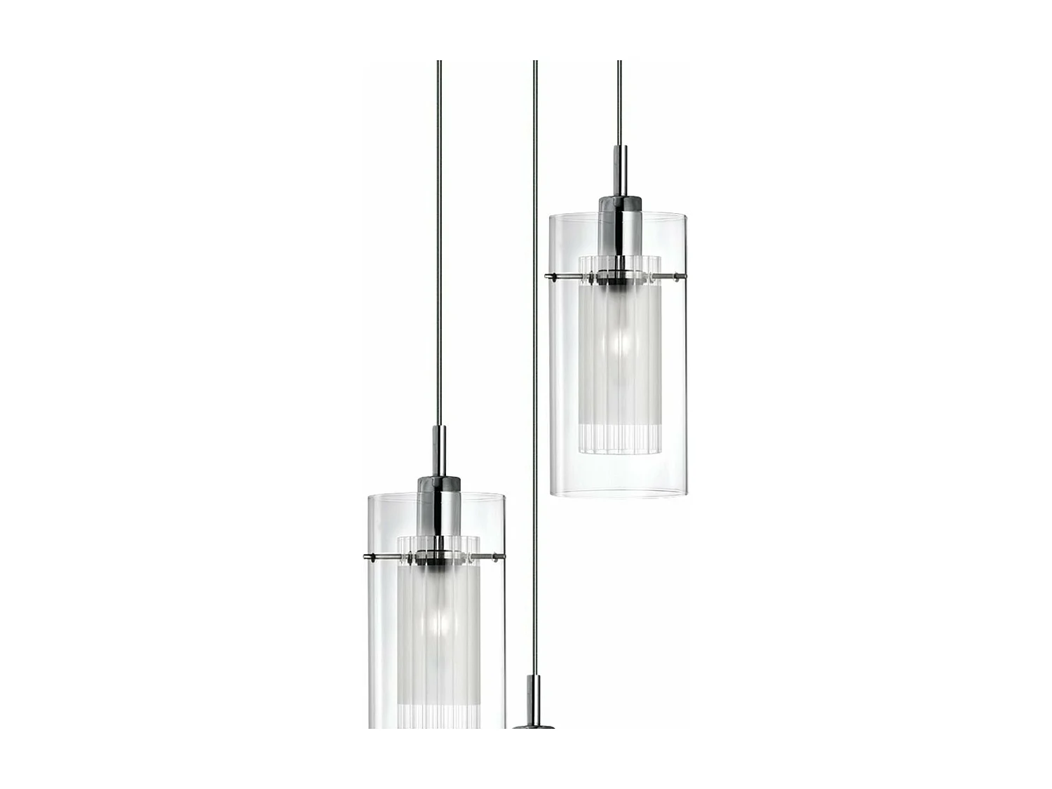 Searchlight Duo 1 Luminaire suspendu à 3 ampoules, chrome, verre, E14