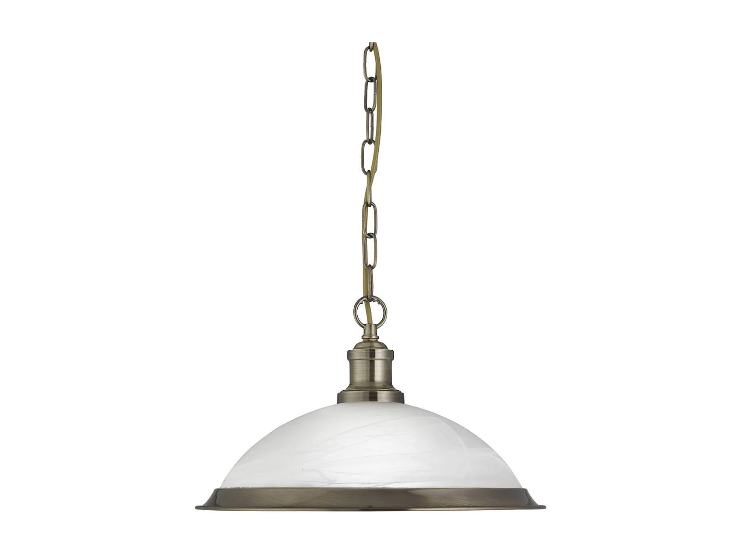 Searchlight Bistro 1 ljuskupol takhnge Antik mssing, surt glas, E27