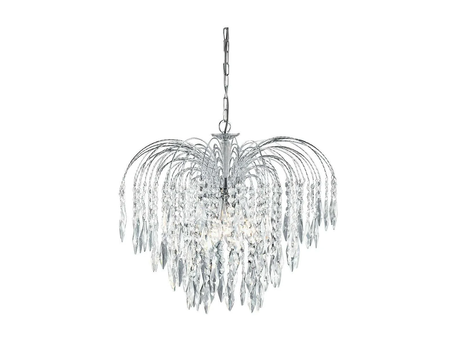 Searchlicht Waterfall - 5 licht Crystal Kronleuchter Chrome Finish, E14