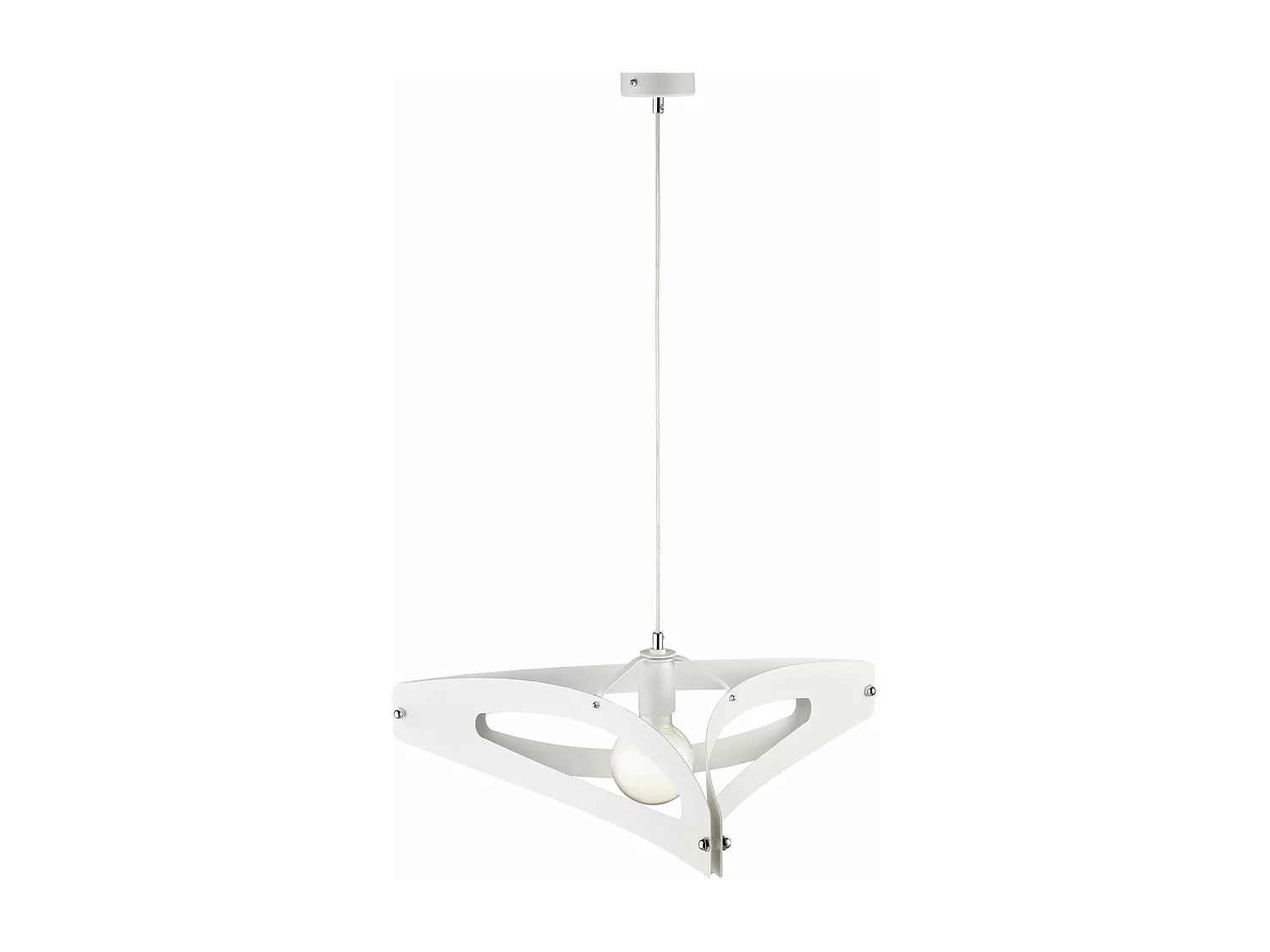 Suspension Onyx diffuseur laser, fer blanc, finition chrome poli, câble orientable, 1 lumière d.51 cm, design épuré