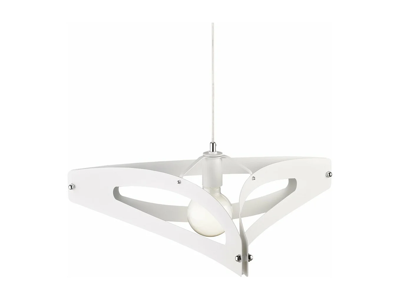 Suspension Onyx diffuseur laser, fer blanc, finition chrome poli, câble orientable, 1 lumière d.51 cm, design épuré