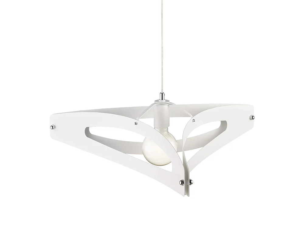Suspensão Onyx com difusor cortado a laser em ferro lacado branco e acabamentos cromados polidos com cabo elétrico ajustável 1 luz 120 Ø51