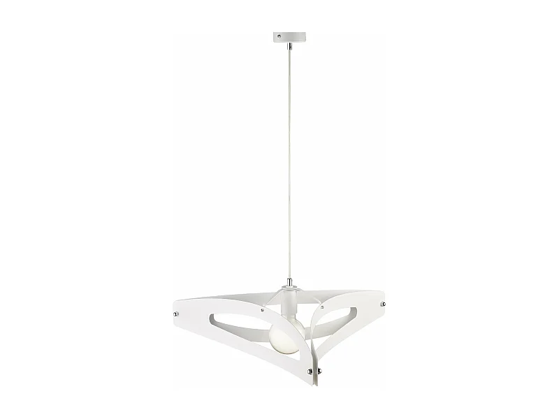 Suspension Onyx diffuseur laser, fer blanc, finition chrome poli, câble orientable, 1 lumière d.51 cm, design épuré