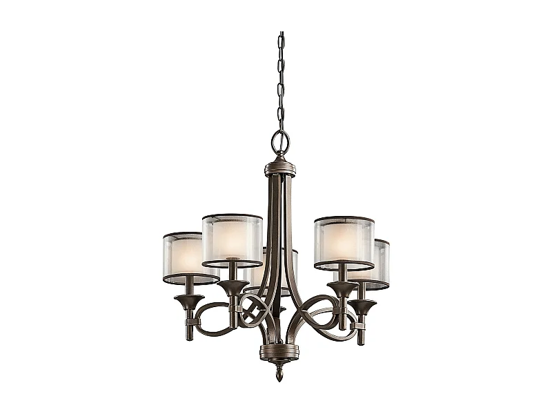 Elstead Lacey 5 ljus multiarm ljuskrona bronsfinish, E14