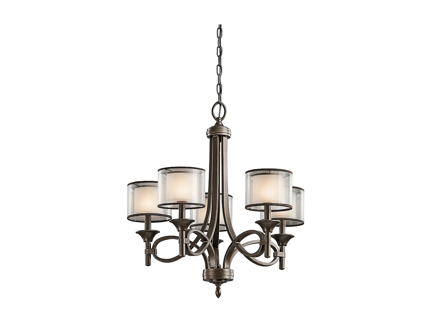 Elstead Lacey - Lampadario a 5 luci multibraccio finitura bronzo, attacco E14