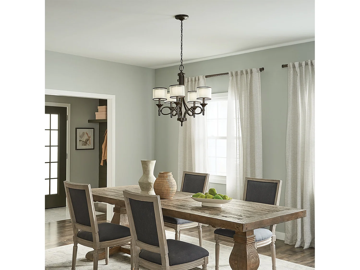 Elstead Lacey - Lampadario a 5 luci multibraccio finitura bronzo, attacco E14