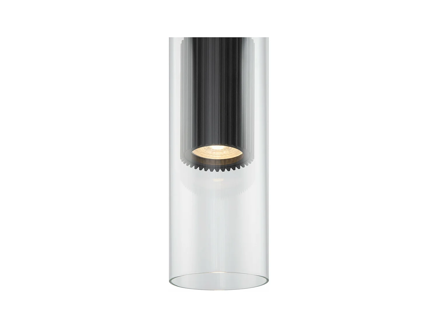 Lampadario A Sospensione Moderno Dynamics Alluminio Nero Vetro 1 Luce Gu10 50W