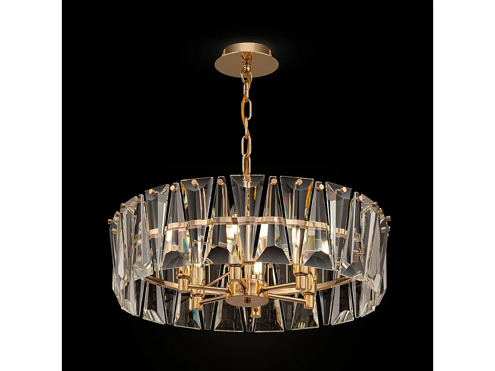 Maytoni Puntes Moderne Puntes 6-Licht-Gold-Zylinder-Hängeleuchte