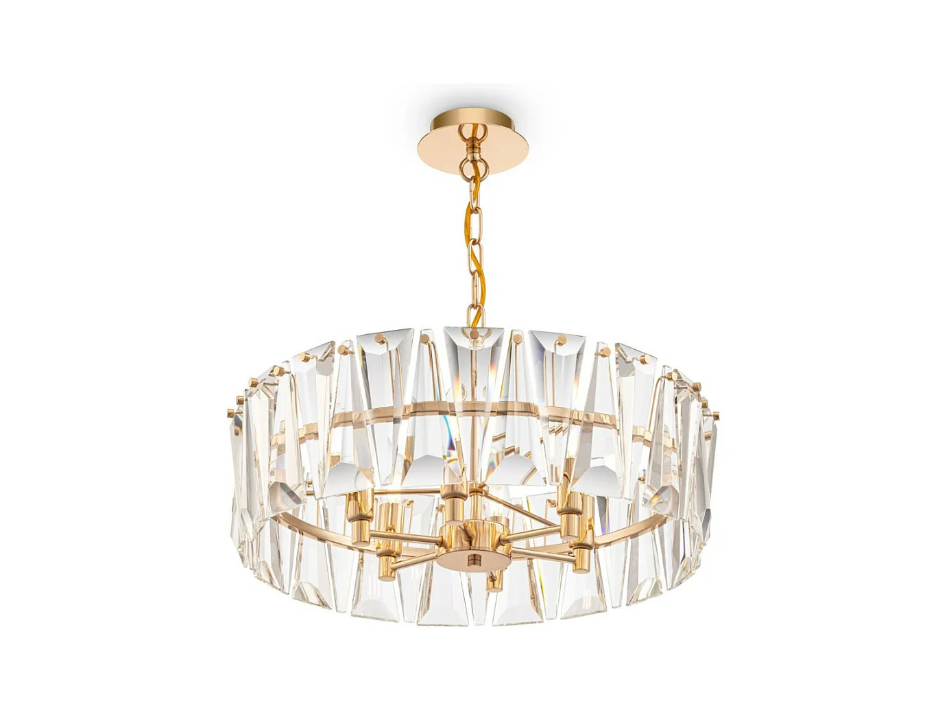 Maytoni Puntes Plafonnier suspendu cylindrique moderne Puntes à 6 ampoules dorées