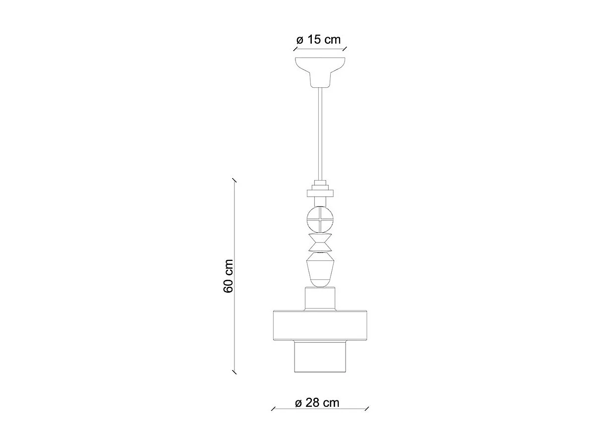 Sospensione Piccola Tonda Vintage Decò Lariat Ceramica Giallo 1 Luce E27