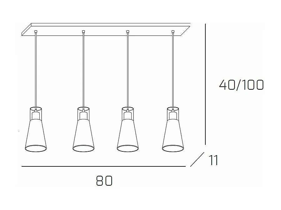 Cone Sospensione 4 Luci