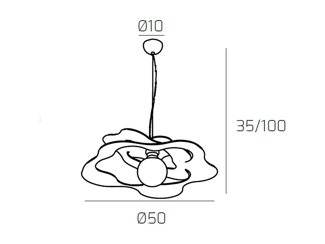 Ripples Sospensione D.50 Cm. 1 Luce Bianco