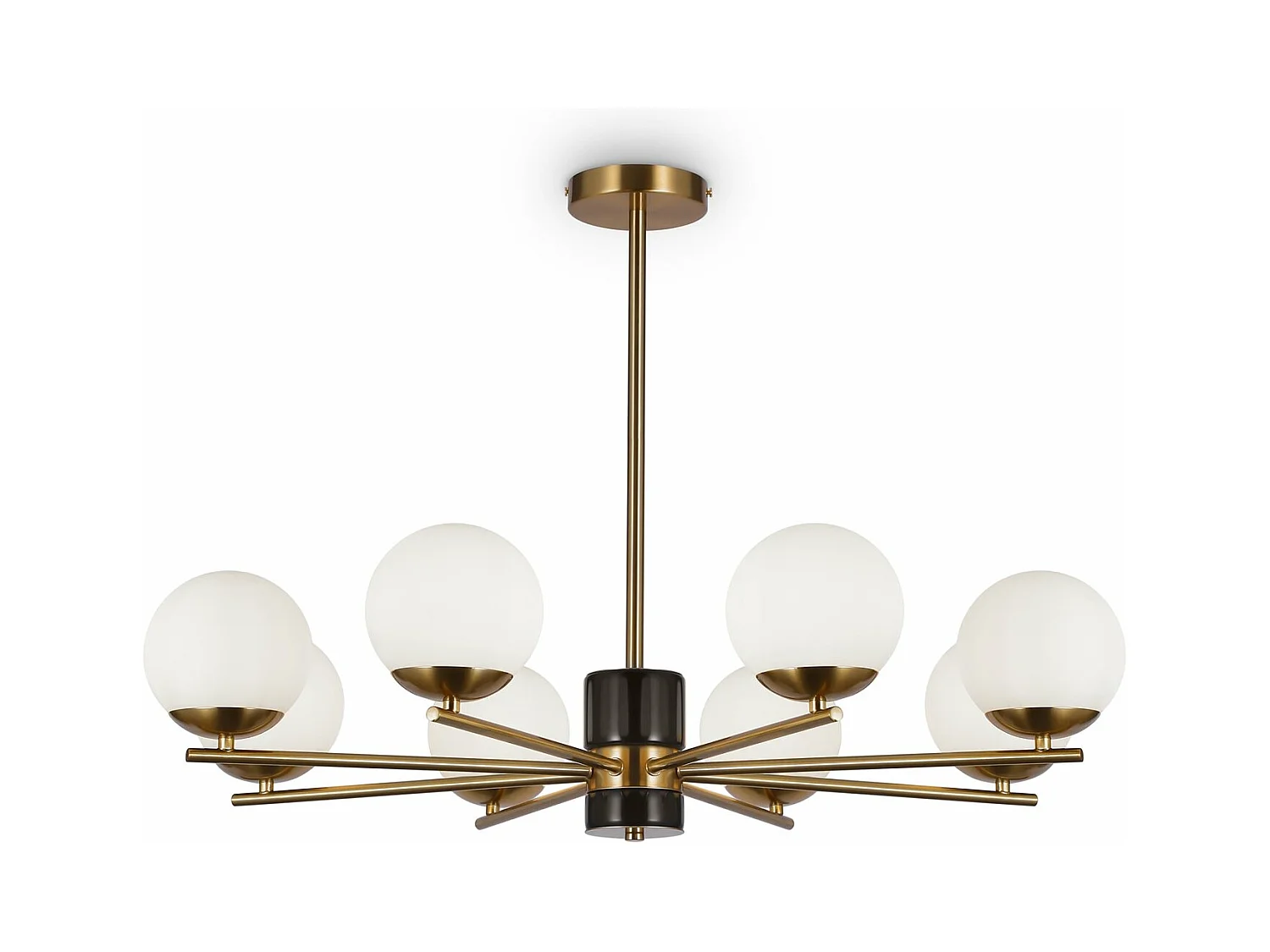 Lampadario A Sospensione Moderno Marble Metallo Ottone Vetro 8 Luci E27 60W