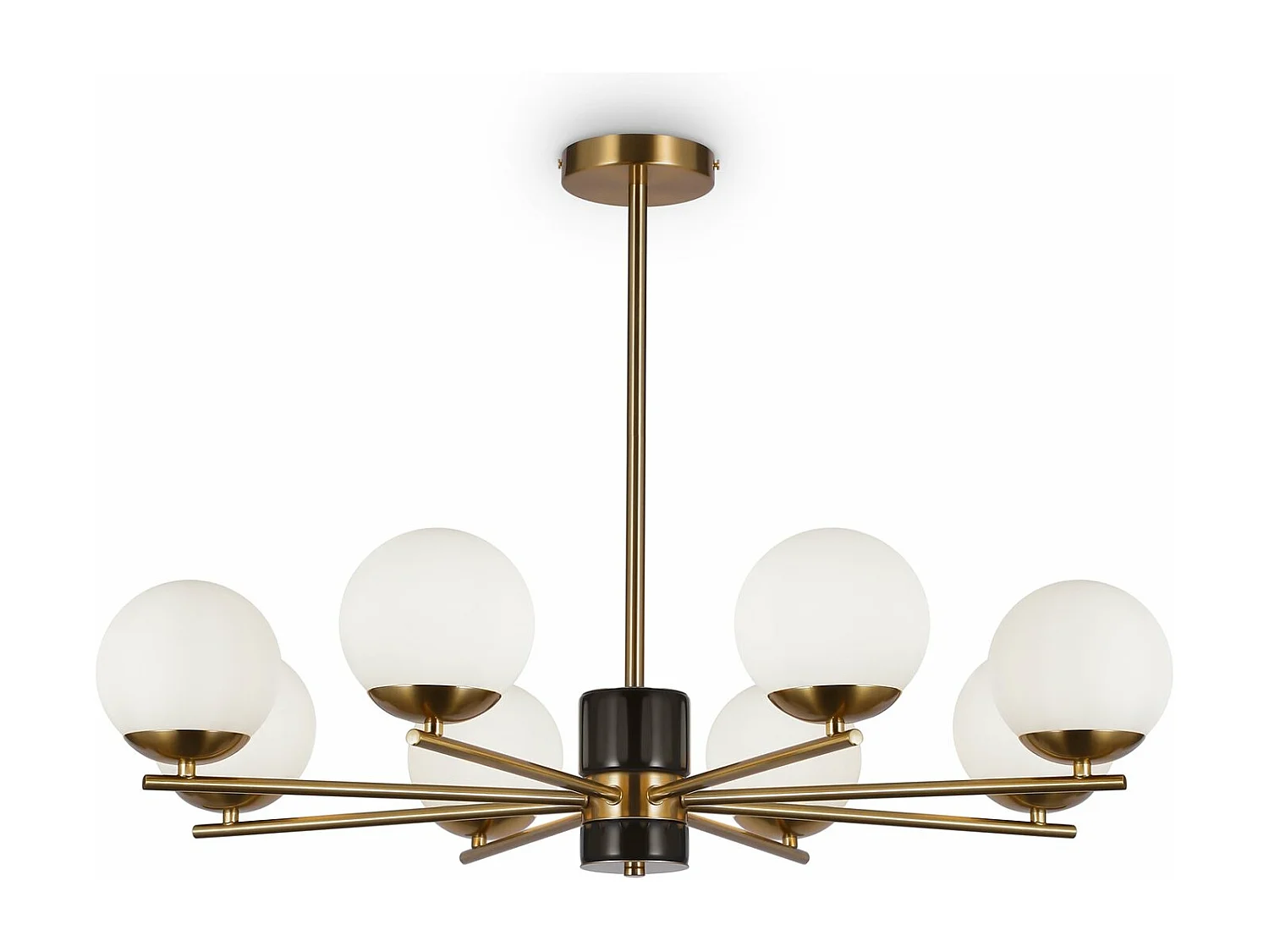 Lampadario A Sospensione Moderno Marble Metallo Ottone Vetro 8 Luci E27 60W