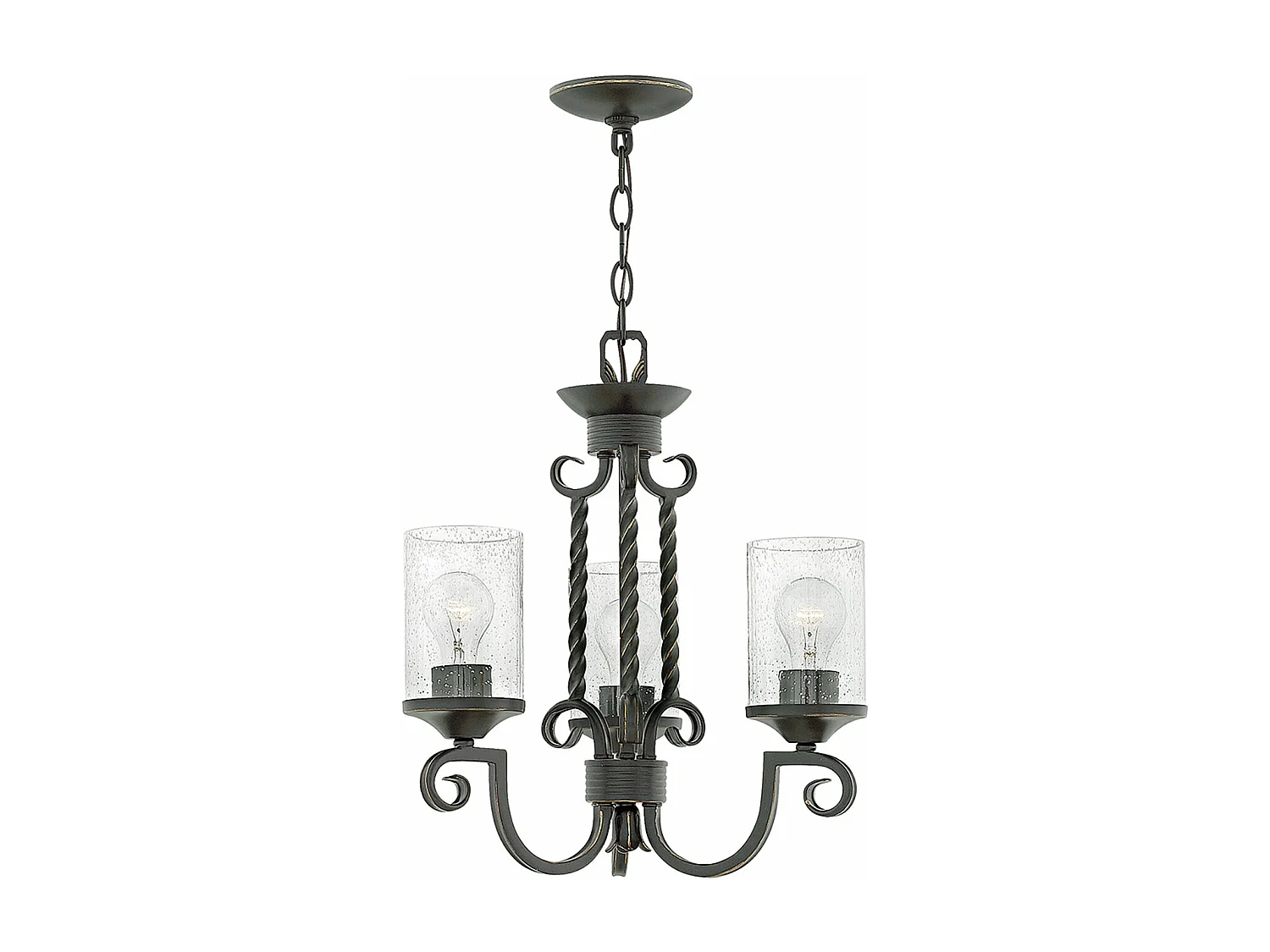 Lampadario Industrial Nordico Casa Alluminio Nero Antico Vetro 3 Luci E27