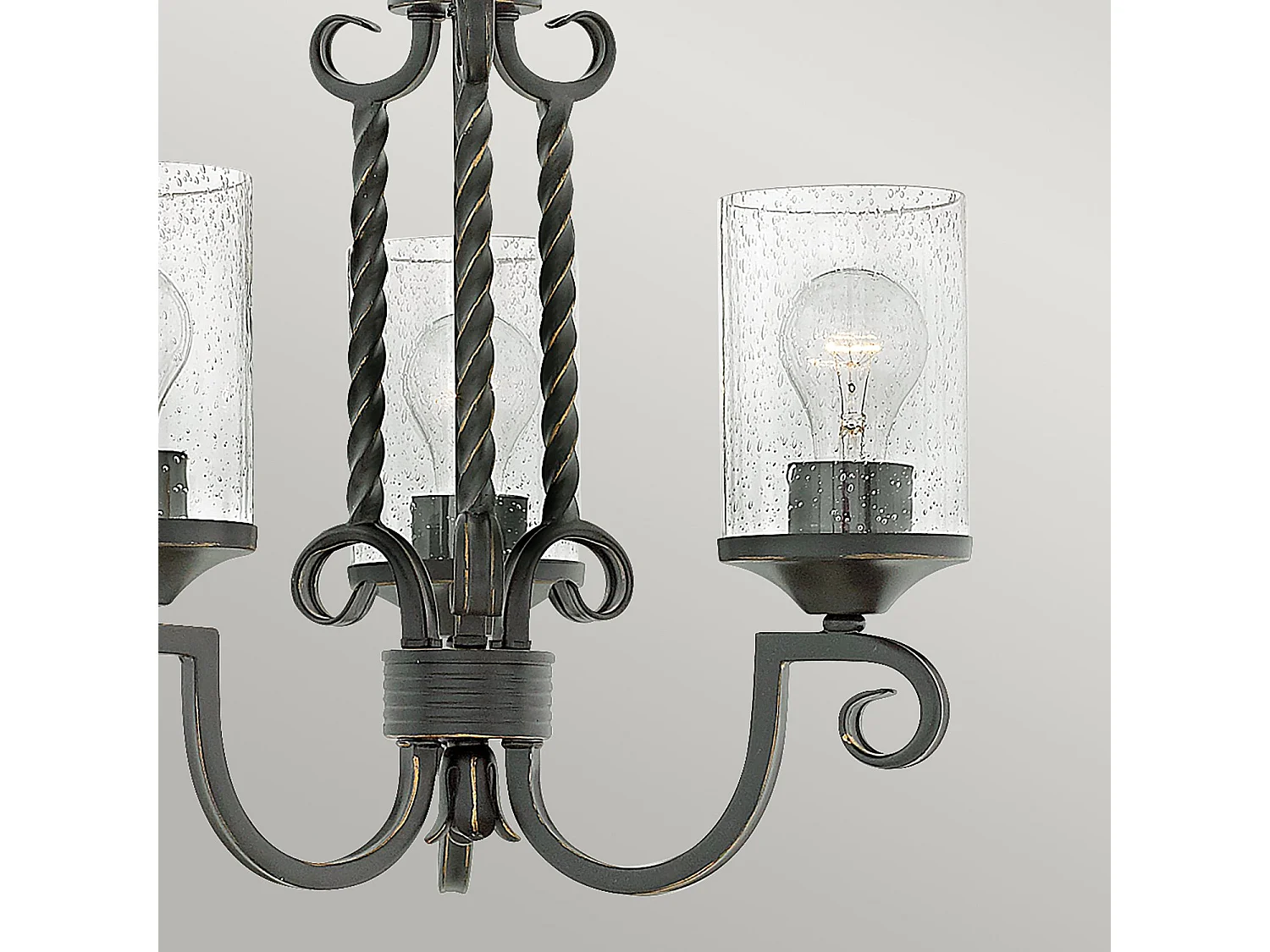 Lampadario Industrial Nordico Casa Alluminio Nero Antico Vetro 3 Luci E27