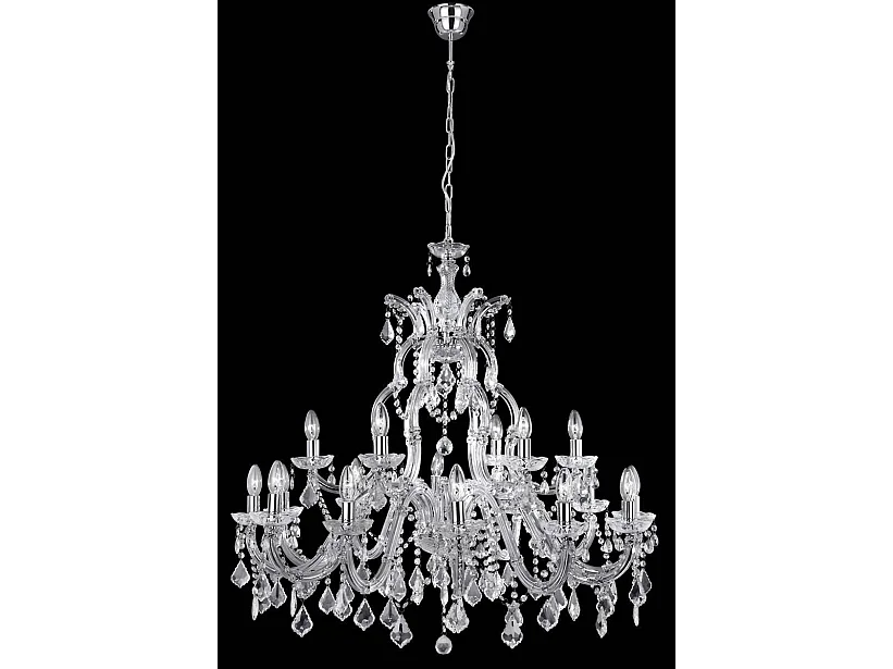 Searchlicht Marie Therese - 18 licht Crystal Kronleuchter Chrome Finish, E14