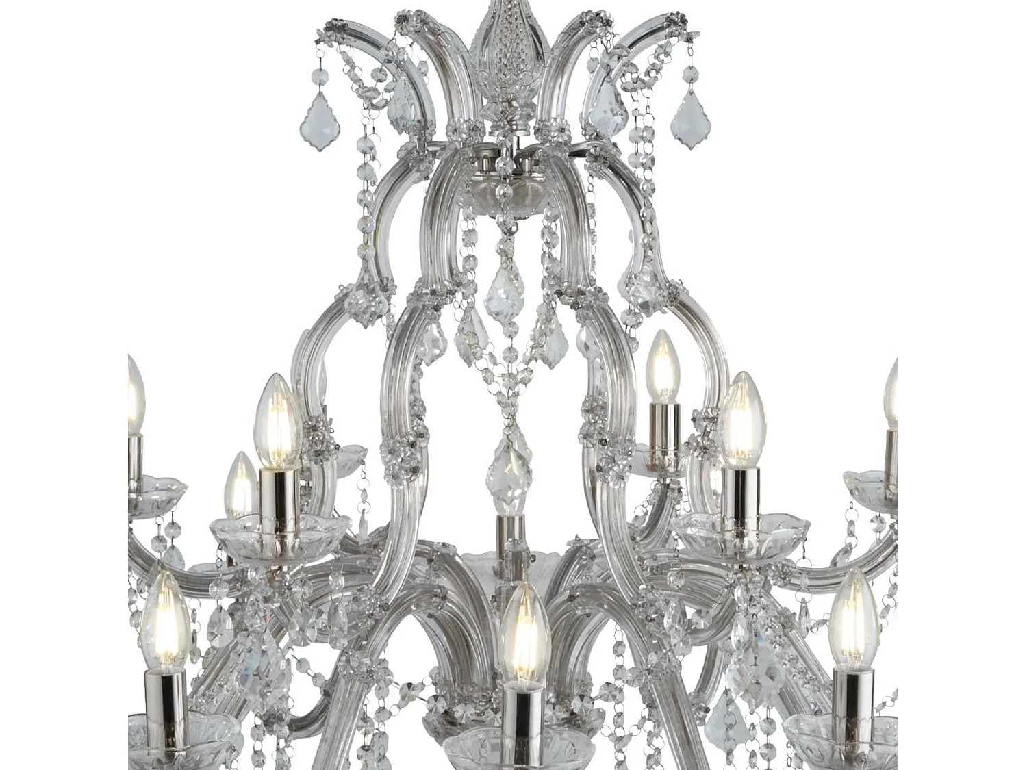 Searchlicht Marie Therese - 18 licht Crystal Kronleuchter Chrome Finish, E14