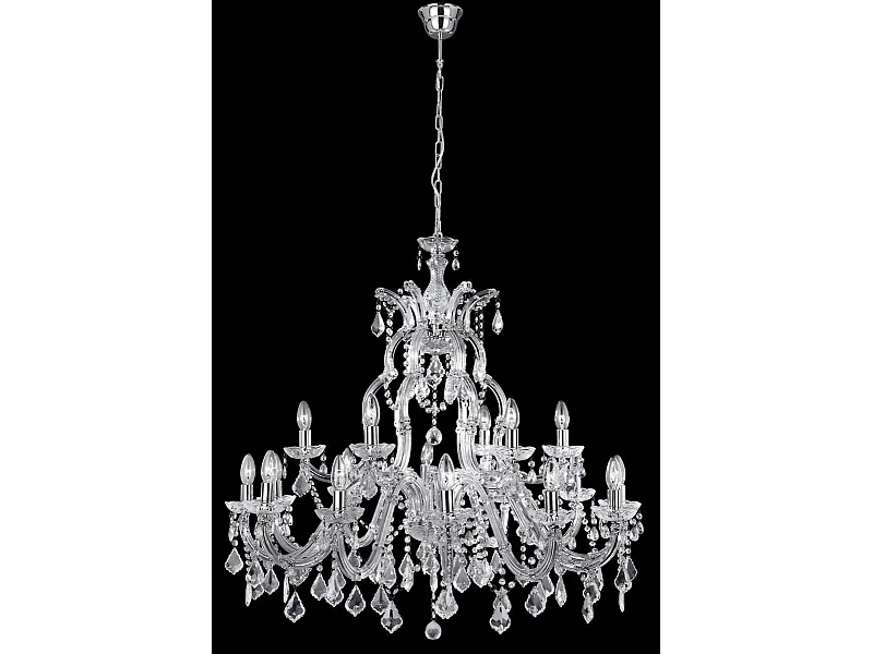 Searchlicht Marie Therese - 18 licht Crystal Kronleuchter Chrome Finish, E14