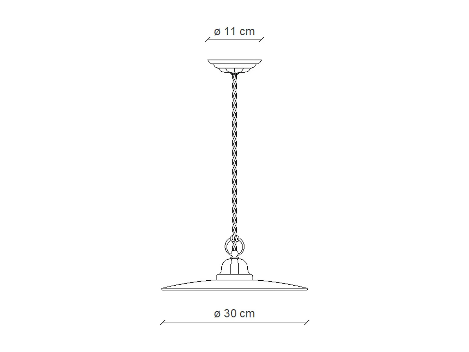 Lampadario Industrial Potenza Ferro E Ceramica Nero Diam. 30Cm 1 Luce E27