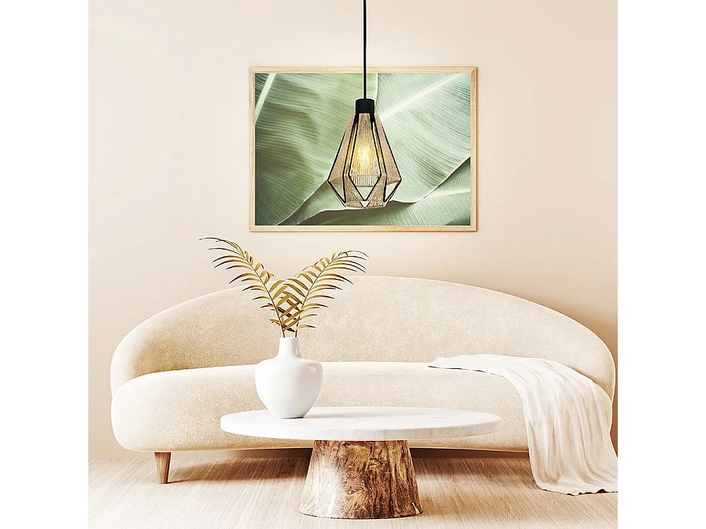 Lampadario Contemporaneo Adwickle 1 Luce Metallo Nero E Tessuto