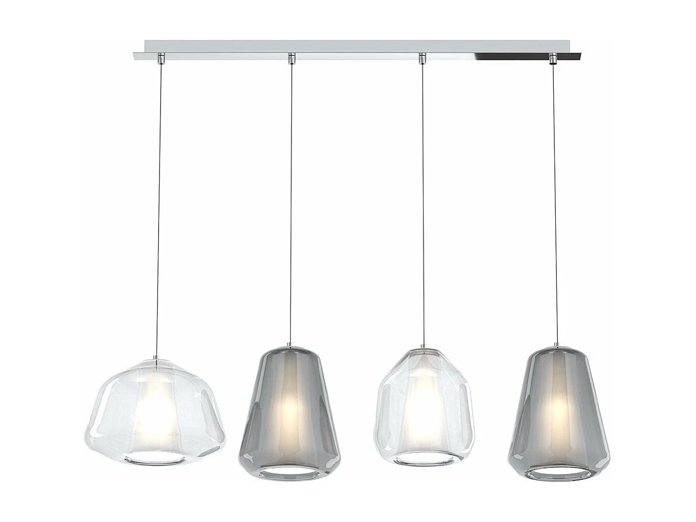 Sospensione Cromo 4 Luci Rettangolare (Alpha Tr) (Beta Tr) (Gamma 2X Fu)