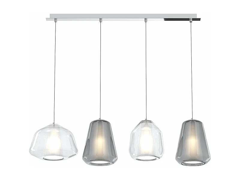 Sospensione Cromo 4 Luci Rettangolare (Alpha Tr) (Beta Tr) (Gamma 2X Fu)