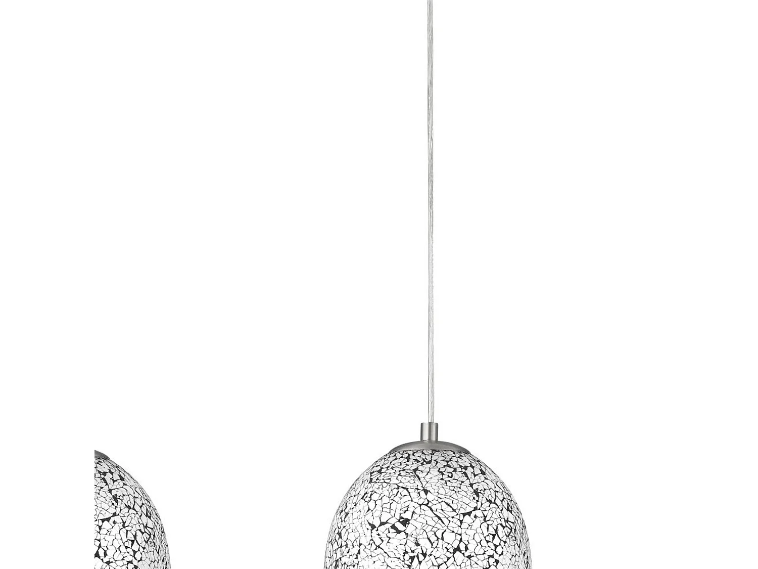 Lampadario Contemporaneo Crepitio Acciaio Argento Vetro 3 Luci E27