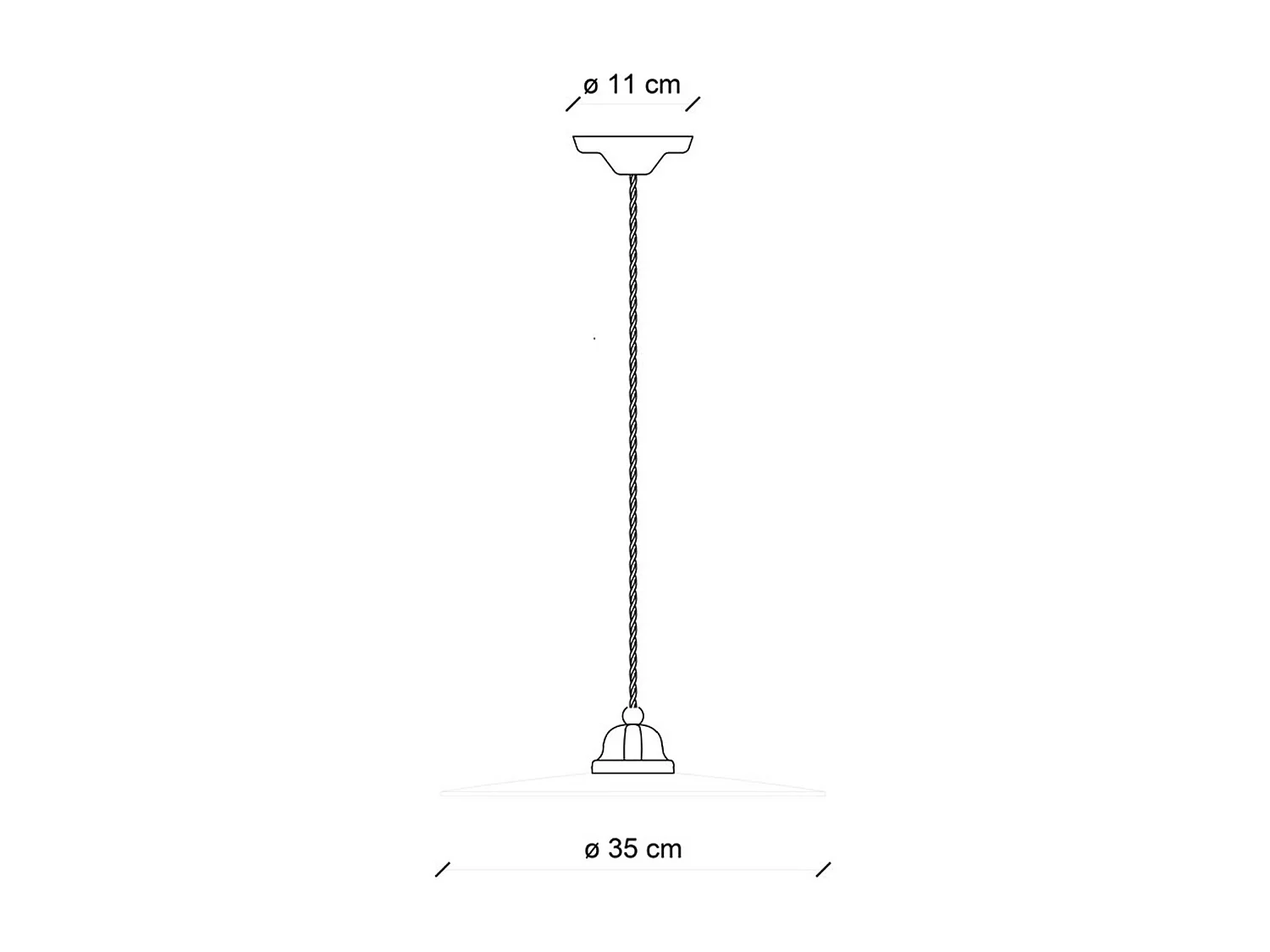 Lampadario Vintage B&W Metallo Smaltato Nero E Bianco 1 Luce E27 35Cm